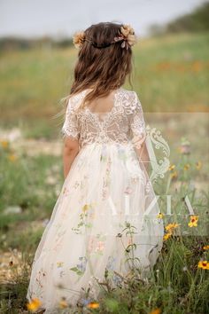 Flower Dresses For Kids, Lace Boho Bridesmaid Dresses, Boho Wedding Flower Girl Dress, Bridesmaid Flower Dresses, Embroidered Flower Girl Dresses, Flower Girl Boho Dress, Toddler Floral Dress, Wildflower Flower Girl Dress, Whimsical Flower Girl Dress