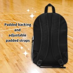 This Basketball Personalized Backpack is a slam dunk for students of any age! Crafted from spun polyester with a weight of 1.3 lbs, it's the perfect mix of lightweight, sturdy, and durable. It is the perfect back to school or birthday gift for your basketball player or student who loves sports!➨Storage:A total of 4 compartments - 1 main zip pocket (13-liter capacity), 1 front pocket, bottle pocket on the side and inside compartment for a laptop or tablet.➨Padded Back:Padded mesh back panel and s Sporty Breathable Backpack For School, Back To School Sports Backpack, Sporty Backpack For Back To School And Sports Events, Sporty Backpack For Sports And End Of School Year, Sporty Backpack For Sports Events, Black Backpack For Sports Events, Sporty Backpack For College And Back To School, Sporty Backpack For College, Back To School, Standard Backpack For Gym And Back To School