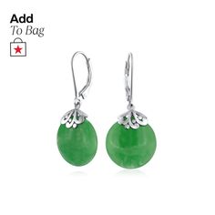 in stock Green French Hook Earrings, Collectible Round Jade Jewelry, Round Jade Collectible Jewelry, Nickel-free Round Jade Earrings, Nickel-free Jade Pendant Jewelry, Green Nickel-free Jade Earrings, Jewelry Western, Silver Bling, Disc Earrings