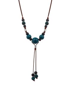 PRICES MAY VARY. Beautiful long boho necklace features a unique combination of ceramic beads in various shapes, sizes and colors Easy to wear with an adjustable sliding brown waxed cord without clasp, just put over the head and you're ready to go Give this stunning piece of bohemian jewelry as a great Valentine's Day, Christmas, birthday, or anniversary gift A nice addition to any jewelry collection that surely makes you stand out from the crowd in style If there is any problem with your purchas Single Bead Necklace, Wood Beaded Necklace, Bohemian Jewelry Necklaces, Boho Jewelry Necklaces, Easy Beading Projects, Wire Bead Jewelry, Unique Jewelry Inspiration, Handmade Necklace Ideas, Twine Necklace