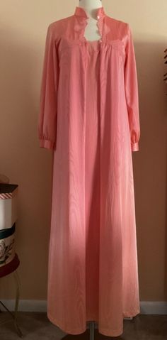 Spring Party Nightgown With Long Sleeves, Pink Sheer Dresses For Loungewear, Pink Maxi Dress For Wedding Night, Long Spring Wedding Night Dress, Spring Wedding Night Long Dress, Sheer Long Daywear Dresses, Flowy Peach Maxi Dress For Wedding, Flowy Maxi Dress For Wedding Night, Pink Empire Waist Maxi Dress For Evening