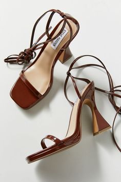 Brown Heels Aesthetic, Vintage Brown Heels, Sleek Luxury Brown Heels, Grunge Sandals, Brown Vintage Ankle Strap Heels, Luxury Brown Strap Heels, Pretty Heels