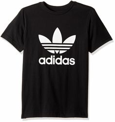 adidas Originals Big Kids Trefoil Tee Black/White BQ3910 SIZE XL Adidas Logo Cotton T-shirt, Spring Adidas Logo Cotton T-shirt, Spring Adidas Logo T-shirt With Relaxed Fit, Black Adidas Logo Cotton T-shirt, Spring Adidas Logo T-shirt In Relaxed Fit, Basic Adidas T-shirt For Streetwear, Spring Adidas Logo Relaxed Fit T-shirt, Black Logo Tops For Spring, Adidas Logo Cotton Casual T-shirt