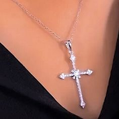 Questions? Leave A Comment Below! Elegant Crystal Cross Rhinestone Necklace, Elegant Crystal Rhinestone Cross Necklace, Elegant Rhinestone Cross Pendant Clavicle Necklace, Elegant Rhinestone Cross Necklace On Clavicle Chain, Elegant Rhinestone Cross Clavicle Necklace, Elegant Cross Rhinestone Necklace For Parties, Elegant Cross-shaped Rhinestone Necklace For Parties, Elegant Rhinestone Cross Pendant Necklace Gift, Elegant Crystal Cross Pendant Necklace