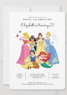 #DisneyPrincess #DisneyPrincessInvitation #Disney Disney Princess Birthday Party Ideas, Disney Princess Invitations, Princess Birthday Party Invitations, Princess Party Invitations, Princess First Birthday, Princess Birthday Party Ideas, Disney Princess Theme, Princess Birthday Party Decorations