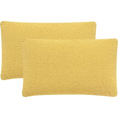 two yellow pillows on a white background