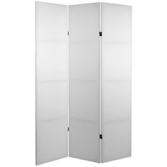 a white room divider with three panels