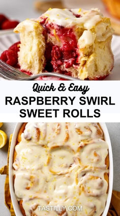 raspberry swirl sweet rolls with cream cheese frosting