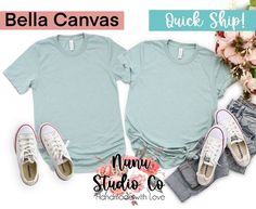 Thank you for stopping by! Bella Canvas 3001CVC Series / Blank / Heather Colors These shirts are super soft and stylish! You will not regret wearing a Bella Canvas! All you have to do is choose your favorite color and we will handle the rest! Features 🌺 Solid colors can be found under style 3001: See listing (COPY AND PASTE TO YOUR BROWSER): https://www.etsy.com/listing/962255918/soft-plain-shirt-for-htv-plain-shirt-for 🌺 4.2 oz., 100% airlume combed and ringspun cotton, 32 singles 🌺Ash is 99 Sporty Cotton Tops With Custom Print, Kitty Hawk, Plain Shirt, Bachelorette Party Shirts, Womens Shirt, Custom Shirt, Plain Shirts, Star Shirt, Branded Shirts