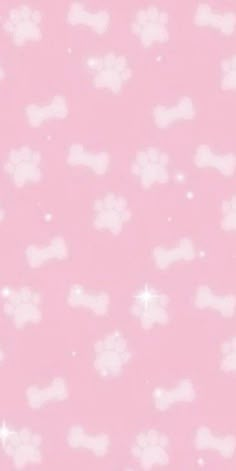 a pink background with small white hearts and stars on the bottom right corner, as well as an outline of a dog's head