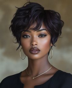 Deep and Daring Wine Red Pixie Fall Colors to Dye Your Hair Black Women 🍷 Dark Hair Pixie Haircut, Rich Red Hair Color, Rich Red Hair, Colors To Dye Your Hair, Berry Hair, Dark Fall Hair, Black Hair Short Cuts, Red Pixie, Hair Black Women