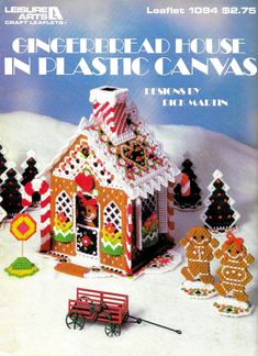 a book with gingerbread houses in plastic canvass