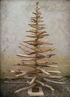 a tree made out of driftwood sticks