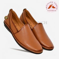 Handcrafted Men's Ethnic Traditional Tan Slip-On Shoes Description: Step into style and tradition with our meticulously handcrafted Men's Ethnic Traditional Tan Slip-On Shoes. These exquisite shoes are not just footwear; they are a statement of elegance, authenticity, and comfort. Perfect for weddings, parties, traditional occasions, or everyday wear, these loafers seamlessly blend timeless design with contemporary comfort. Features: - Authentic Dress Shoes: Crafted with precision and care, these slip-on shoes exude authenticity and tradition, making them a perfect match for ethnic and formal attire. - Premium Soft Leather: Luxuriously soft yet durable leather ensures long-lasting comfort and durability, molding to your feet with each wear. - Thread Line Pattern with Stitching Design: The Traditional Plain Toe Leather Shoes, Traditional Brown Round Toe Slip-ons, Luxury Men's Leather Slip-on Shoes, Luxury Leather Gentleman's Slip-ons, Luxury Leather Men's Slip-on Shoes, Luxury Gentleman Style Slip-on Leather Shoes, Luxury Men's Leather Sole Slip-on Shoes, Traditional Brown Slip-on Loafers, Authentic Dress