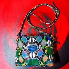 Nwot - Stylish Faux Leather Multi Color - Snakeskin Print Crossbody Handbag - With Top Zip Closure And Ajustable Detachable Strap - All Reasonable Offers Welcome! Fun Multicolor Crossbody Shoulder Bag, Multicolor Color Block Crossbody Shoulder Bag, Multicolor Crossbody Hobo Bag For On-the-go, Multicolor Crossbody Bag With Gold-tone Hardware, Multicolor Shoulder Bag With Zipper Pocket For On-the-go, Ethiopian Opal Ring, Snake Skin, Opal Rings, Ethiopian Opal