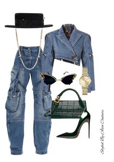 Denim Boots Outfit, Black Hollywood Glamour, Fashion Vision Board, Nashville Outfits, Brunch Date, Baddie Aesthetic, Denim Outfits, Denim On Denim, Denim Boots