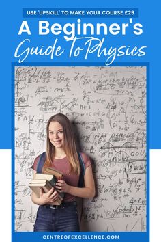 a girl is holding books in front of a wall with writing on it