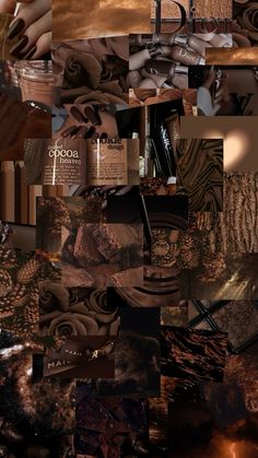 a collage of photos with different shades of brown