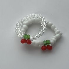 cherry beaded ring Ring Jewelry Aesthetic, Preppy Diys, Cherry Ring, Ring Gift Ideas, Ideas Birthday Gift, Aesthetic Ring, Diy Wire Jewelry Rings, Gift Ideas Birthday, Bead Rings