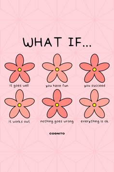 pink drawing with "what if..." quotes for positive mental health How To Not Give A F, Funny Positive Quotes, Vie Motivation, Self Healing Quotes, Happy Words, Positive Self Affirmations, Healing Quotes, Self Improvement Tips, Note To Self