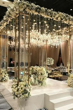 Look at this amazing lighting! Wedding Ceremony Decorations Indoor, Ceremony Outdoor, Wedding Indoor, Wedding Ceremony Ideas, Indoor Wedding Ceremonies