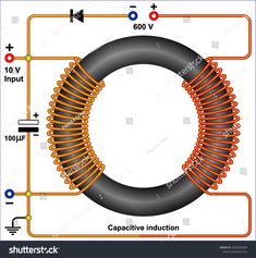 an electric coil diagram with the capacitors and wires attached to it, as well as