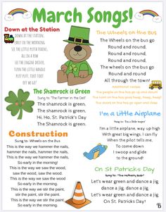 a poster with instructions for st patrick's day and other things to do in march