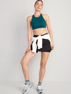 Power up in our PowerSoft skort -- light compression fabric meets a ridiculously smooth, peachy-soft feel Elasticized extra high-rise waistband, with light-reflecting Old Navy Active logo at center back.  Quick-drying, breathable woven skirt dries in Green Gym Skort With Built-in Shorts, Green Skort With Built-in Shorts For Gym, Sporty High-waisted Activewear Shorts With Built-in Shorts, Versatile Mid-thigh Athletic Shorts With Built-in Shorts, Versatile Activewear With Built-in Shorts For Training, Sporty Stretch Skort With Elastic Waistband, Sporty Skort With Elastic Stretch Waistband, Activewear With Built-in Shorts And 4-way Stretch, Workout Short Skort With Elastic Waistband