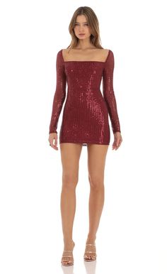 Red Sparkle Bodycon Dress, Red Sparkly Dress Short Tight, Short Red Dress Sleeves, Holiday Dresses Short, Mini Dress For Christmas, Red Sparkle Dress Short Tight, Red Sequin Dress Short Sleeve, Sequin Bodycon Dress Long Sleeve, Red Mini Dress For Winter