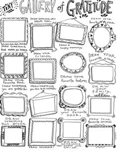 a black and white drawing of different frames with the words gallery of gratide