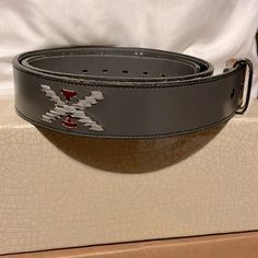 Like New And Never Worn. No Scuffs, Scratches Or Buckle Indentions. Beautiful Gray Belt With Burgundy And Light Gray Stitching. No Buckle But Could Easily Add Your Choice. Western Belt, Western Belts, Waist Size, Light Gray, Belts, Light Grey, Stitching, Mens Accessories, Like New