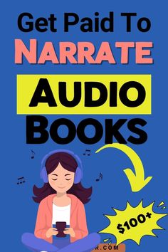 the cover of get paid to narrate audio books for $ 1, 000