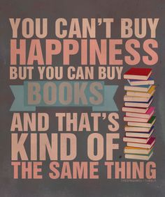 an instagram page with the words you can't buy happiness but you can buy books and that's kind of the same thing