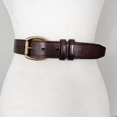 RALPH LAUREN M/L 32-36" Brown Vachetta Leather Belt Brass Stirrup Roller Buckle Classic Leather Belts For Fall, Classic Leather Belt For Fall, Leather Belt With Buckle Closure For Fall, Casual Brown Belt With Buckle Closure, Brown Belt With Buckle For Everyday Use, Casual Brown Belt For Fall, Vintage Brown Belt For Everyday, Classic Brown Belts For Fall, Classic Fitted Belts For Fall