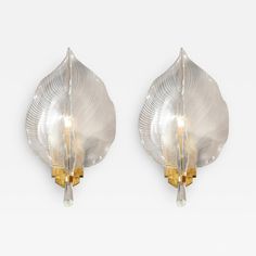 pair of sconces in the style of venini, italy 1950's