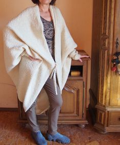 "Plus Size Cardigan, Wide Sleeves Cardigan, Wool Knitted Cardigan Extravagant and Unique BeigeWool Cardigan. Be Modern and Elegant and DARE to WEAR! Elegant, stylish and very comfortable, it fits great with almost any look . Your order will be finished in not more than a week after purchasing. Standard shipping takes about 10-20 business days or less, for EU - 5 - 7 days . Please, note that all clothing orders are made to order after they are purchased. I hope you will enjoy taking a look at my Cheap One-size Long Cardigan, Plus Size Oversized Cardigan, Oversized Cozy Shawl Cardigan, Cozy Oversized Shawl Cardigan, Wide Sleeve Cardigan, Monogrammed Rain Jacket, Pixie Outfit, Monogram Pullover, Oversize Cardigan