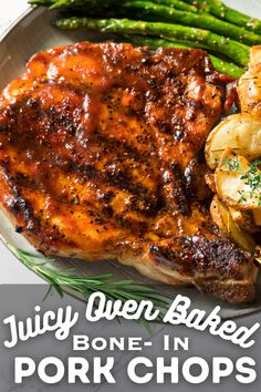 This easy oven baked bone-in pork chops recipe will have your taste buds dancing with delight! Looking for a delicious and hassle-free way to prepare tender and juicy pork chops? Look no further. #porkchops How To Make Baked Pork Chops, Bones Pork Chop Recipes, Oven Baked Honey Garlic Pork Chops, Easy Smothered Pork Chops In Oven, Baked Pork Chops And Dressing, Baked Pork Loin Chops Boneless, Porkchop Recipe In Oven, Recipe For Pork Loin Chops, Bbq Pork Chops In The Oven