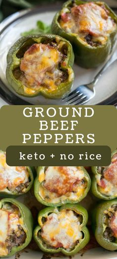 ground beef stuffed peppers keto and no rice