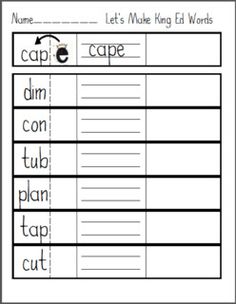 a printable worksheet with words and pictures