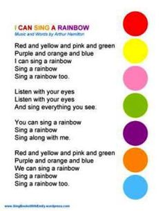 a rainbow poem with the words i can sing a rainbow