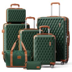 Weaving Pattern 5 Pieces Set Luggage Travel Suitcase TR002 7 Pieces Set includes: 1 pc x 12 inch Mini Auitcase 1 pc x 18 inch Carry on Luggage 1 pc x 20 inch Carry on Luggage 1 pc x 24 inch Medium Checked Luggage 1 pc x 28 inch Large Check-in Suitcase 1 pc x Expandable Handbag 1 pc x Storage Hag Material: 360° rotatable silent spinner wheels Secure TSA lock YKK Zipper & Telescoping Handle Corner Protection & Side Stand Feet Size Information: Travel Suitcases, Travel Luggage Set, Hardside Spinner Luggage, Lightweight Luggage, Checked Luggage, Let You Go, Suitcase Set, Spinner Luggage, Carry On Suitcase