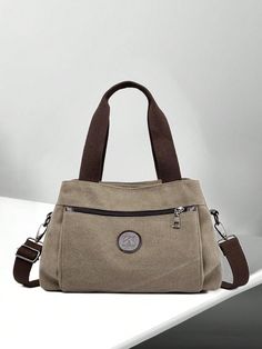 Causal Hobo Handbag For Women Vintage Canvas Crossbody Bag Multi Compartment Tote Purse Bags Khaki Casual,Fashionable   Canvas Plain    Women Bags, size features are:Bust: ,Length: ,Sleeve Length: Crossbody Bag Fashion, Over The Calf Socks, Women Crew Socks, Hobo Handbag, Handbag For Women, Canvas Crossbody Bag, Calf Socks, Vintage Canvas, Hobo Handbags