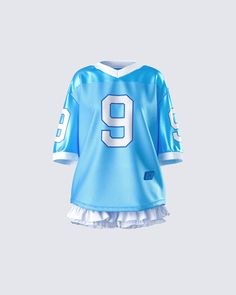 Sza Jersey, Cute Jersey, Bloomer Shorts, Blue Clothes, Sports Wear Fashion, Jersey Tops, Blue Jersey, Future Outfit