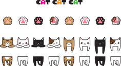 the cat stickers are all different shapes and sizes, but there is no image to describe