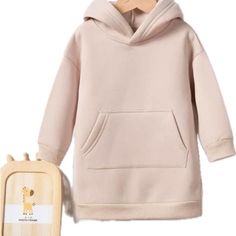 Autumn Winter Children Clothes Girl Solid Pullover Hoodies Thicken Loose Dress. Long Sleeve Fleece Toddler Girl Clothes. 130cm Cute Long Sleeve Sweater Dress For Fall, Long Sleeve Sweatshirt Dress, Toddler Girl Clothes, Hooded Sweatshirt Dress, Sundress Dress, Clothes Girl, Zara Girl, Twirl Dress, Children Clothes