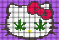 an image of a pixellated hello kitty