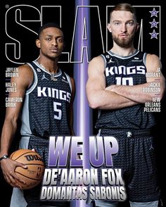 two basketball players standing next to each other on the cover of slam magazine with their arms crossed