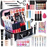 About this item 💋【PERFECT MAKEUP KIT】: This makeup kit will take you into the wonderful world of beauty. Complete girl/teen makeup, perfect gift set for holiday and Christmas gift idea for teen girls, gift for mom, gift for kids, gift for females. 💋【All-IN-ONE COMESTIC BAG 】: Combo bundle of all NEW Beauty Tools and Accessories. Contains multi-color matt eye shadow and glitter eye shadow, lip gloss, eyebrow cream, makeup pen, concealer, eye cream, etc., to meet your daily makeup needs.