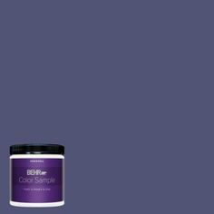 a can of behr paint on a white background with the words behr color sample