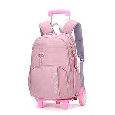 Place Of Origin : China (mainland) Handle/Strap Type : detachable Style : Casual Carrying System : Air Cushion Belt Rain Cover : Yes Lining Material : POLYESTER Closure Type : zipper Backpacks Type : External Frame Pattern Type : Solid Gender : Girls Decoration : letter Main Material : nylon Item Type : Backpacks Overview: Wear-resistant and anti-drop, long-term use like newBack support dual-use trolley school bagFree to disassemble, multi-purpose in one packageRubber material, quiet and abrasio Portable School Backpack Shoulder Bag, Large Capacity Pink Backpack For End Of School Year, Portable Shoulder Travel Bag For School, Casual School Backpack Luggage, Pink School Travel Bag, Casual School Travel Bag, Portable Shoulder Bag For Back To School, Back To School Portable Shoulder Bag, Back To School Travel Backpack